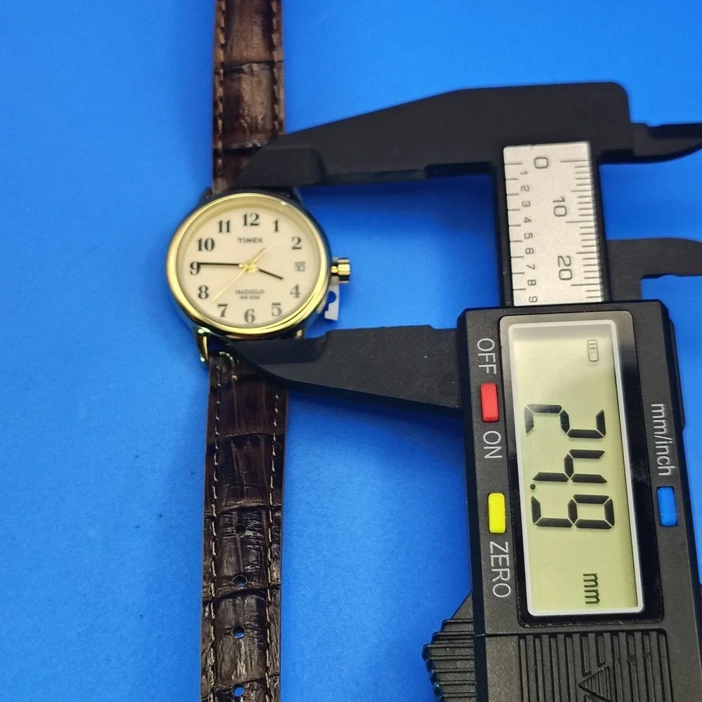 New! Vintage 2012 Timex Easy Reader Date 25mm Women's Quartz Watch Leather NOS‎